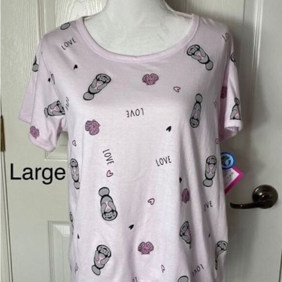 CHUBBY MERMAIDS Juniors Short Sleeve Top Large - Picture 1 of 9